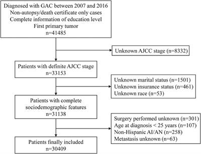 Associations of Education Level With Survival Outcomes and Treatment Receipt in Patients With Gastric Adenocarcinoma